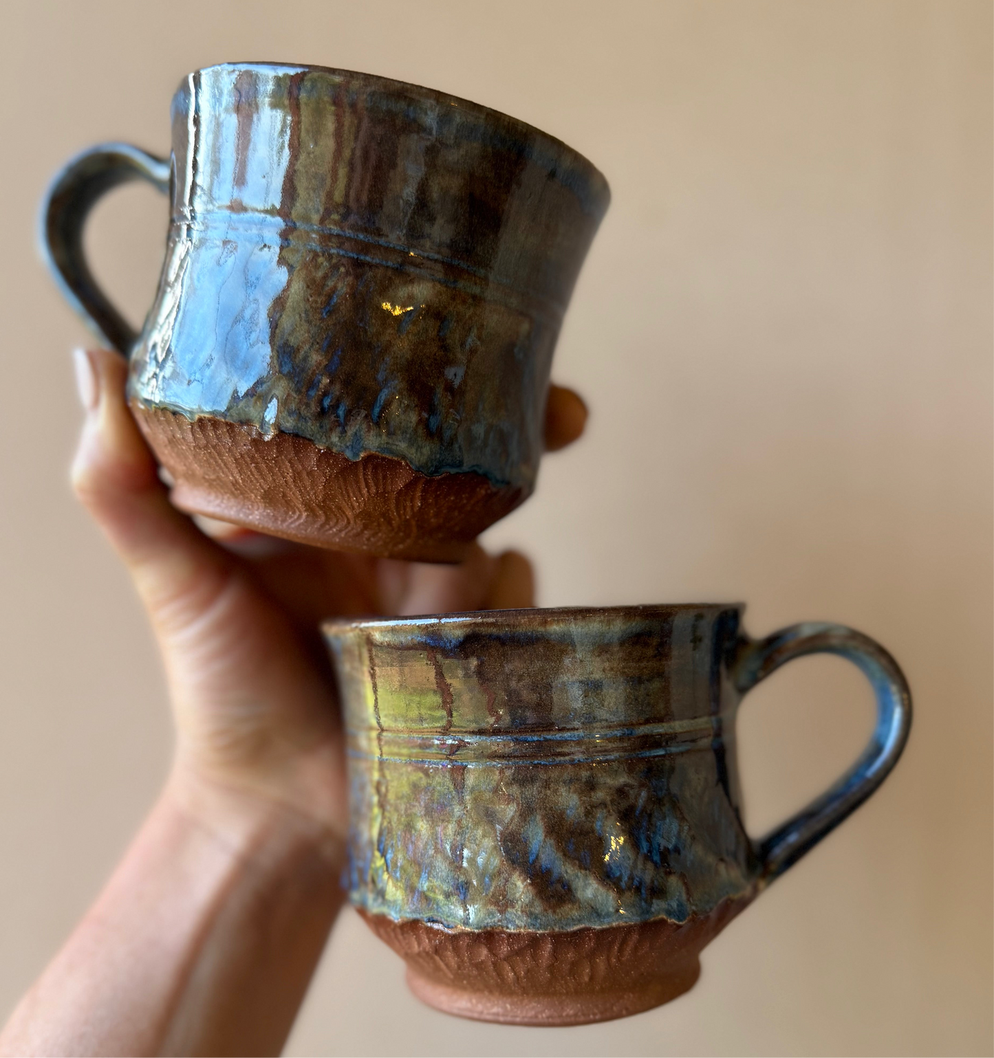 Large Gold/Denim coffee mugs
