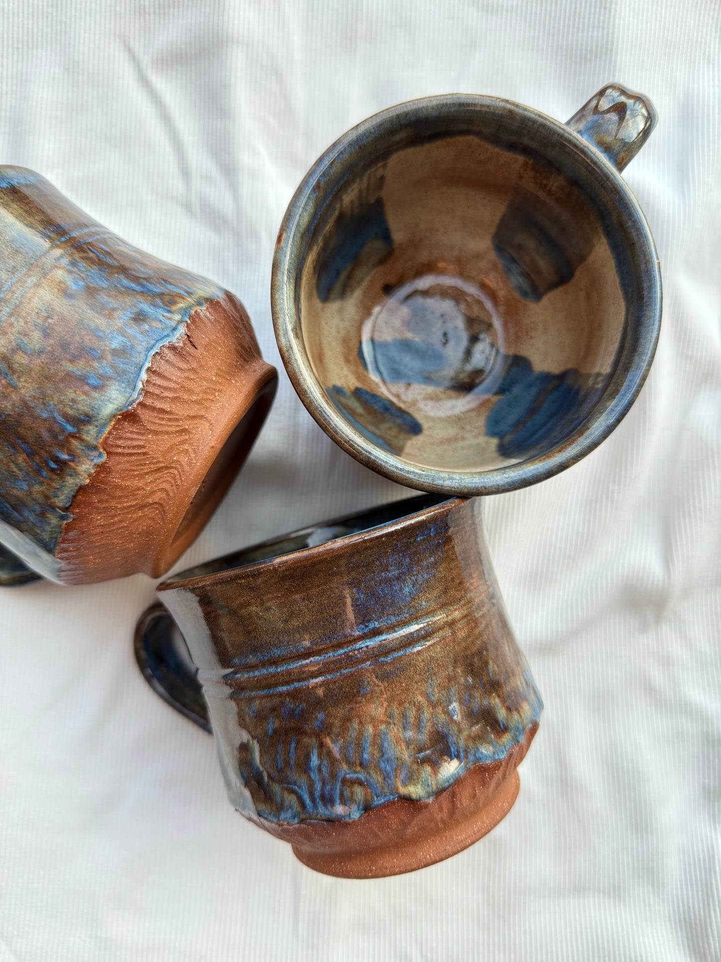 Large Gold/Denim coffee mugs