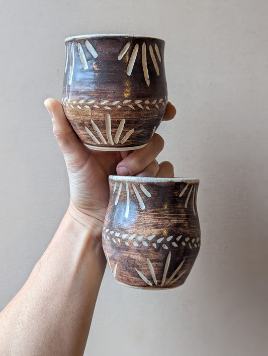 Tribal sun yunomi cup